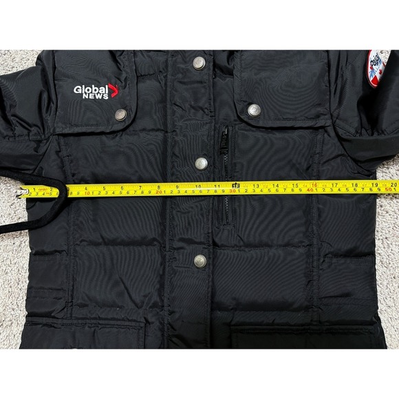 PAJAR Down Coat Puffer Jacket Hooded Pockets Global News Black Womens Medium - Picture 12 of 16